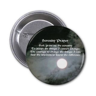 Serenity Prayer Full Moon Inspirational Button