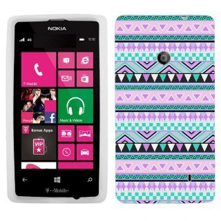 Nokia Lumia 521 Aztech Andes Mauve and Teal Pattern Phone Case Cover: Cell Phones & Accessories