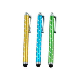 iClover Quality 9PCS Colorful Stylus Pen Yellow/Light blue/Green & Shimmering Capacitive Stylus Pen / Touch screen Pen with Spiral stripes for iPhone 4/ 4S / iPad 2 3/ HTC/ Galaxy Tab / Other Touch Screen Devices: Cell Phones & Accessories