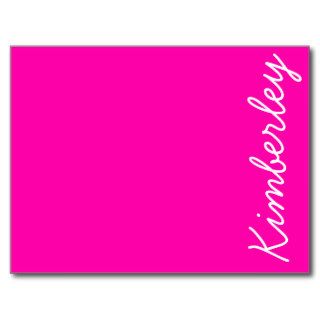 Colorful Pink Neon Monogram Trendy Fashion Colors Postcards