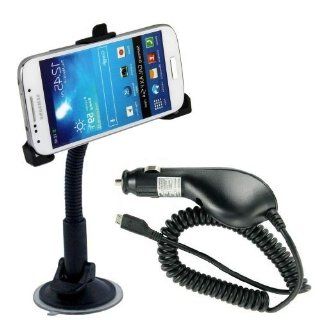 Accessory Kit Car Charger & Windshield Suction Mount Holder for Samsung Galaxy S4 Mini i9190: Cell Phones & Accessories