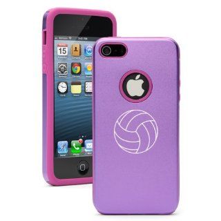 Apple iPhone 5 5S Purple 5D2112 Aluminum & Silicone Case Cover Volleyball: Cell Phones & Accessories