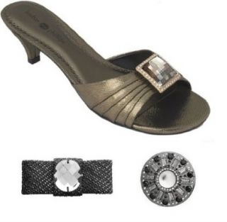 Lindsay Phillips Switchflops Sharyn Started Bundle Gold Kitten Heel Shoes and two additional Snaps, Rosealie and Shanelle, Size 10: Sandals: Shoes