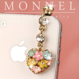 Ip399 Cute Heart Love Flowers Dust Proof Phone Plug Cover Charm for Cell Phone: Cell Phones & Accessories