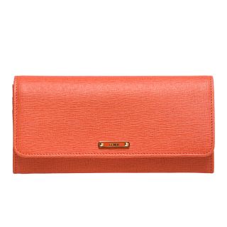 Fendi Elite Orange Vitello Leather Continental Wallet