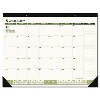 At A Glance Recycled Monthly Two Color Desk Pad Calendar, 2010 Edition, 12 Month, 22 x 17 Inches, Green Living (SK32G 00) : Office Calendar Refills : Office Products