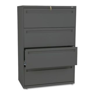 Hon 700 Series Charcoal 36 inch Wide Four drawer Lateral File Cabinet