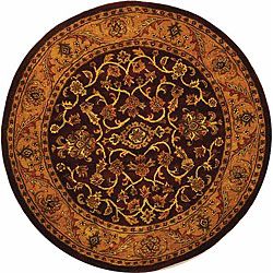 Safavieh Handmade Golden Jaipur Burgundy/ Gold Wool Rug (8 Round)