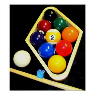 9 BALL BILLIARDS POOL ART POSTER