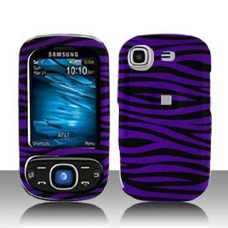 Samsung Strive A687 Cell Phone Purple/Black Zebra Protective Case Faceplate Cover: Cell Phones & Accessories