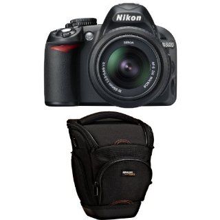 Nikon D3100 14.2MP Digital SLR Camera with 18 55mm f/3.5 5.6 AF S DX VR Nikkor Zoom Lens with Holster Camera Case for DSLR Cameras  Camera & Photo