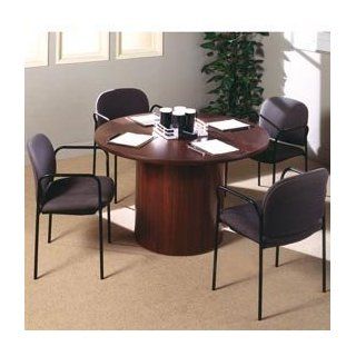 Ironwood 60" Round Conference Table Mahogany Top/Black Base : Office Products