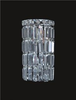 Ibiza Design 2 Light 12" Chrome Wall Sconce Bathroom Vanity Light Fixture with European or Swarovski Crystal SKU# 10305    