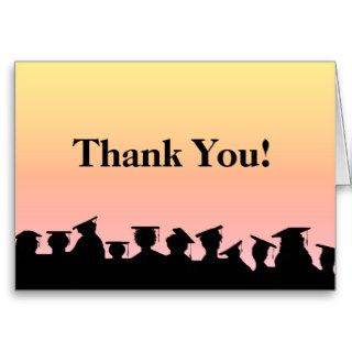 Graduation Thank You Card with Class Silhouettes
