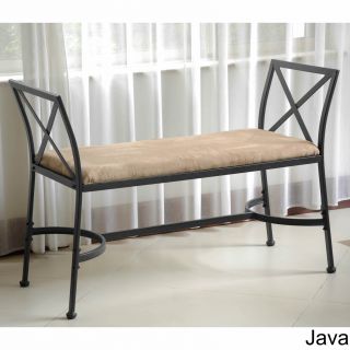 International Caravan Iron Foot of bed Bench With Microsuede Cushion