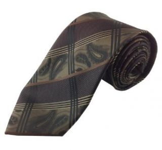 Brown Paisley and Stripe Tie   Imani Uomo Neckties at  Mens Clothing store: