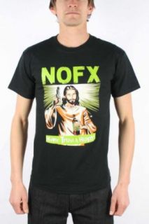 NOFX Never Trust A Hippy T shirt, Size: X Large, Color: Black: Clothing