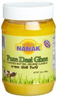 Nanak Pure Desi Ghee, Clarified Butter, 14 Ounce Jar (Pack of 3) : Baking And Cooking Ghee : Grocery & Gourmet Food
