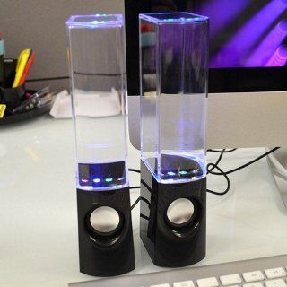 Multi Colored Illuminated Dancing Water Speakers w/ USB Cable & 3.5mm Cords: Computers & Accessories