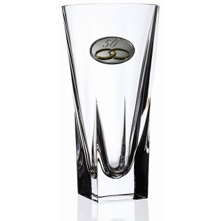 50th Anniversary Silver And Crystal Vase From The Logic Collection By Rcr Italy