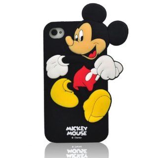 FiveBox 3D cute Bowknot Cartoon Minnie Mouse Mickey Soft Silicone Case Cover Compatible For Apple Iphone 4 4g 4S (Mickey): Cell Phones & Accessories