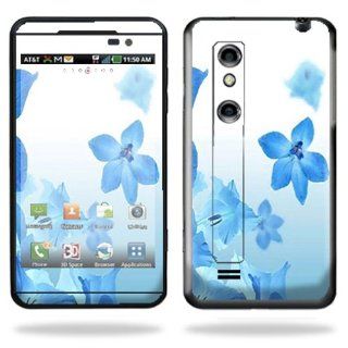 Protective Vinyl Skin Decal Cover for LG Thrill 4G Cell Phone Sticker Skins Blue Flowers Cell Phones & Accessories