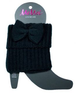 Memoi Black Bow Knitted Leg Warmer  Boot Cuff Topper By Levant: Clothing