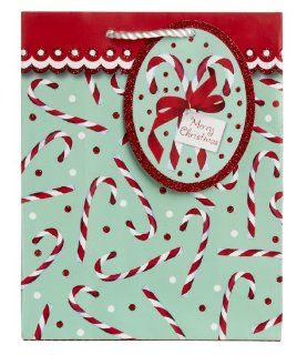 Jillson Roberts Christmas Medium Gift Bag, Candy Cane Toss, 6 Count (XMT585) : Gift Wrap Bags : Office Products