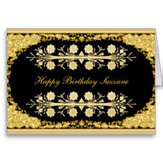 Gold black Birthday Card "Happy Birthday"