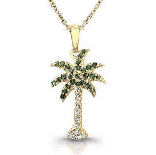 14kt Yellow Gold Palm Tree Pendant: Jewelry