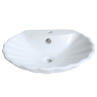 Elements of Design EV9207 Designer Fauceture Oceana Vitreous China Bathroom Vessel, White   Vessel Sinks  
