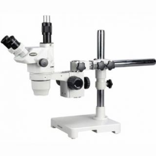 AmScope ZM 3TY 6.7X 90X Ultimate Trinocular Zoom Microscope on Single Arm Boom Stand Electronics