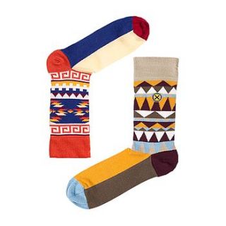 fun pair of odd socks 'the navaho' by odsx