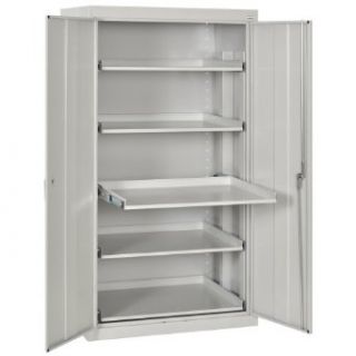 Sandusky ET52362466 05LL Dove Gray Steel Pull Out Tray Shelf Storage Cabinet with 3 Point Locking Swing Handle, 200 lbs Capacity, 36" Width x 66" Height x 24" depth: Industrial & Scientific