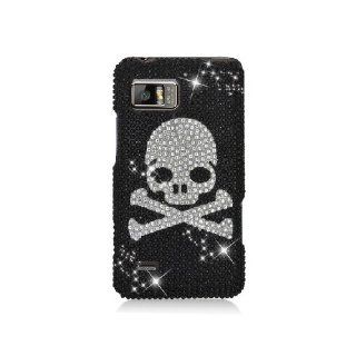 Motorola Droid Bionic XT875 Bling Gem Jeweled Jewel Crystal Diamond Black Skull Cover Case: Cell Phones & Accessories