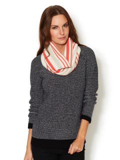 Striped Cashmere Blend Snood 22" x 14" by Line + Lotte