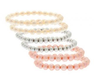 Honora Cultured Pearl Set of 6 Stretch Bracelets —