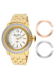Glam Rock GR31005D  Watches,Womens Lady SoBe Diamond White Dial Gold IP SS, Casual Glam Rock Quartz Watches