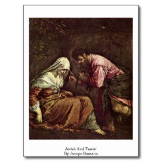 Judah And Tamar By Jacopo Bassano Postcard
