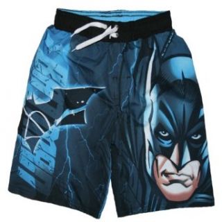 Batman Swim Trunks for Boys (XS 4/5, Blue/Black): Clothing