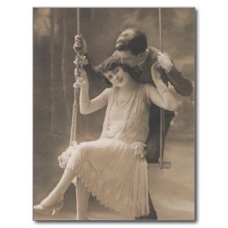 Vintage Romantic Couples Cards and Gifts   Flapper Postcard