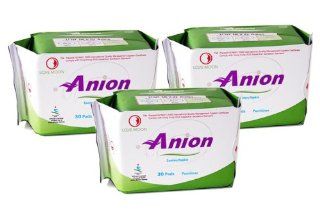 Winalite Anion Love Moon Sanitary Napkins/pads Great Feminine Health Pantiliner Pads X 3 Packages (Total of 90 Individually Wrapped Pads): Health & Personal Care