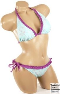 Aqua Purple Print 2 pc Bikini Bathing Suit Swimsuit JUNIOR SIZE XL: Clothing