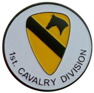 First Cavalry Golf Ball Marker with Matching Hat Clip : Army Golf Hat Clip Ball Marker : Sports & Outdoors