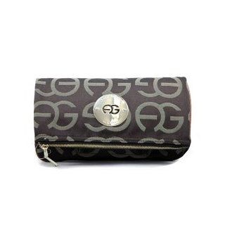HPW   Women's Monogram Fashion Fold over Clutch w/ Gold Kissed Accents   Coffee/Coffee Color Coffee/Coffee  
