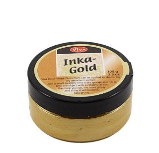 Viva Decor 2.6 Ounce Inka Gold Metal Gloss Paint, Old Gold