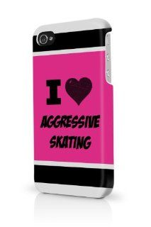 Aggressive Skating Pink iPhone 4 Case Fits iPhone 4 & iPhone 4S Full Print Plastic Snap On Case: Cell Phones & Accessories