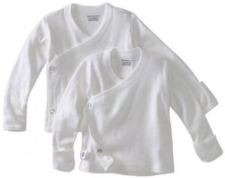 Unisex White 2 pk Long Sleeve Side Snap Shirt (0 3 Months): Infant And Toddler Undershirts: Clothing