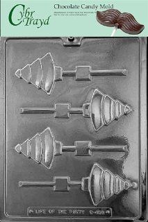 Cybrtrayd C456 Lolly Christmas Chocolate Candy Making Mold, Christmas Tree: Kitchen & Dining