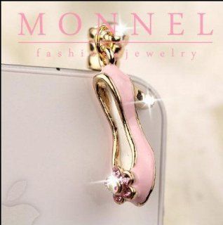 ip459 Cute Pink High Heel Anti Dust Plug Cover Charm for iPhone Android 3.5mm Cell Phones & Accessories